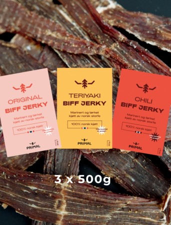 3 x 500g Discoverer Pack Beef Jerky